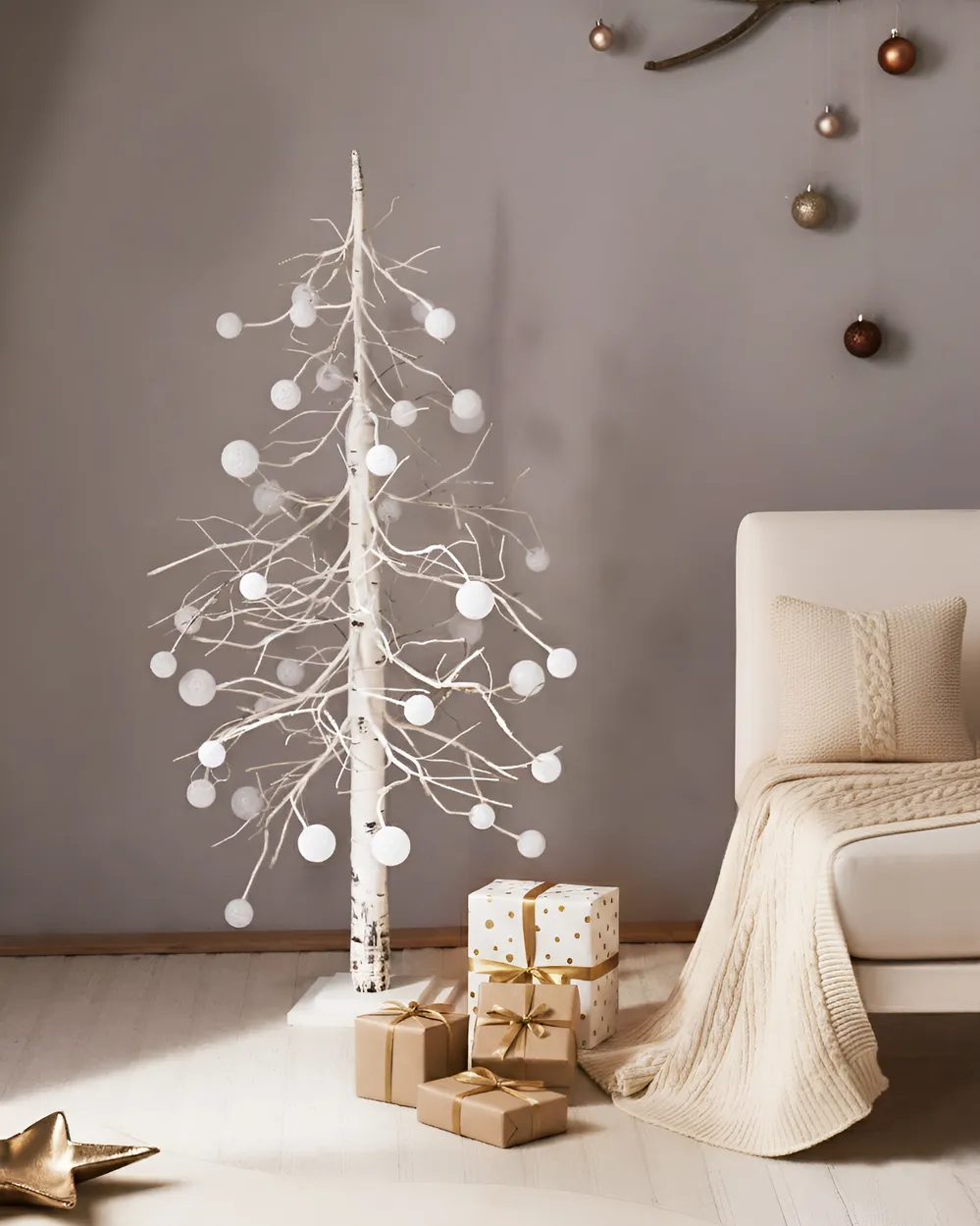 Outdoor Decoration LED HOLAR 122 cm Christmas Tree White_1025580