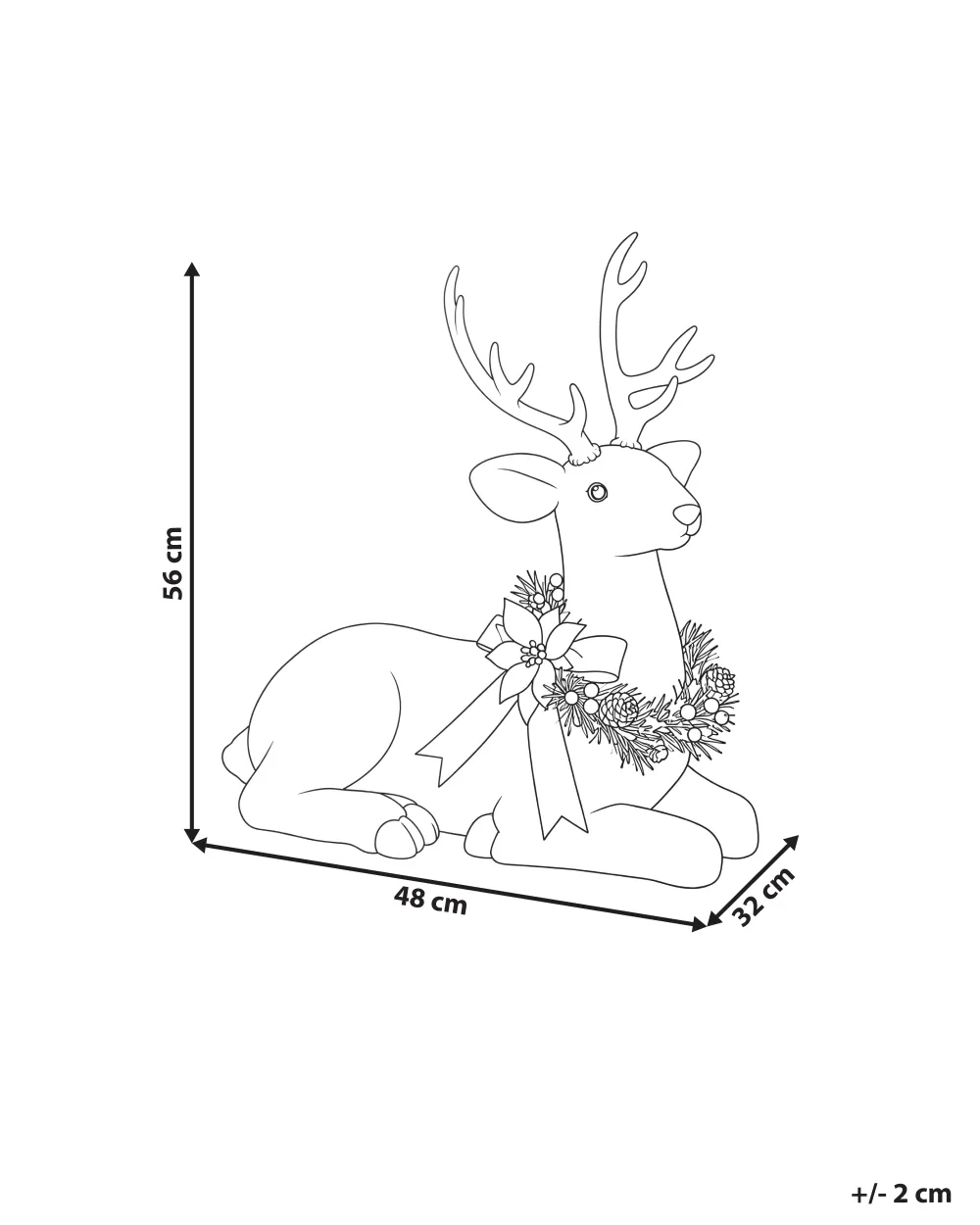 Christmas Decoration LISALMI 56 cm Reindeer White_1172503