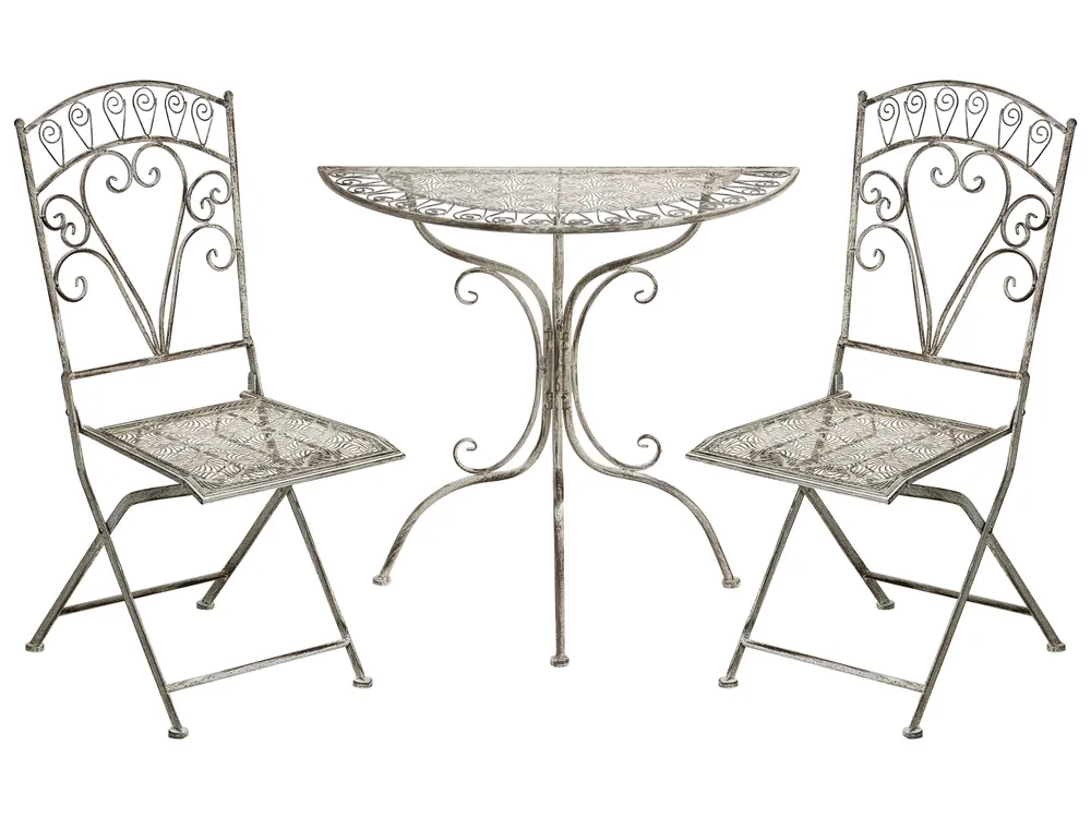 Bistro Set Folding NURRA Metal Grey