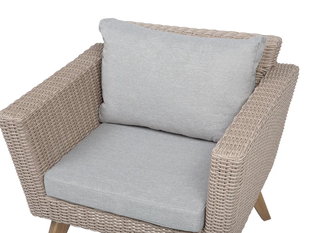 Lounge Set mit Tisch 4-Sitzer VITTORIA Polyrattan Grau_744952