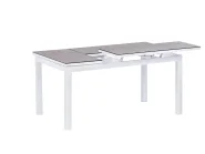 Garten Ecksofa mit Tisch 5-Sitzer MESSINA Metall Cremeweiß linksseitig_929602