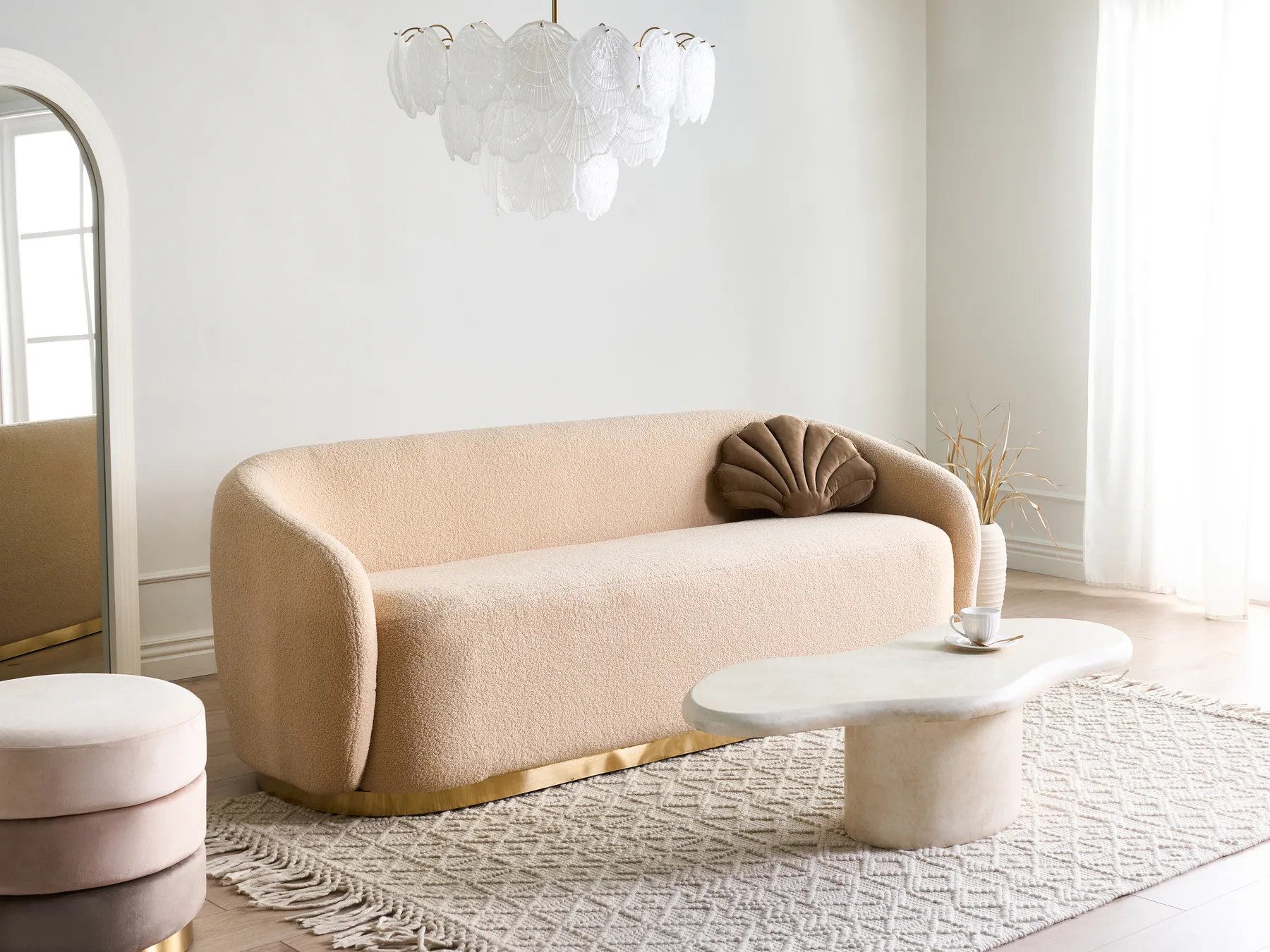 Sofa 2-Sitzer SIPO Bouclé Beige_992947