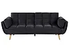 Schlafsofa 3-Sitzer ASBY Samtstoff Schwarz