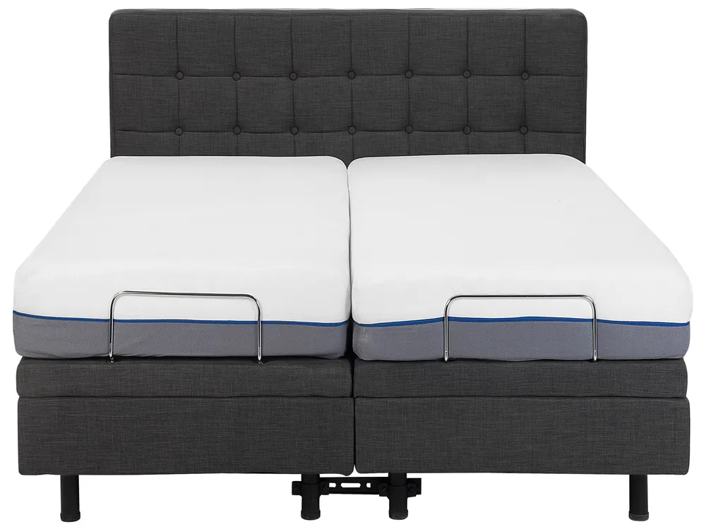 Lit réglable Tissu DUKE 160 x 200 cm Gris foncé_797991