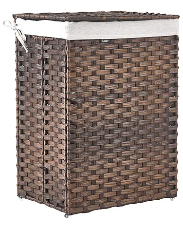 Wäschekorb mit Deckel MUCUBAJI Stoff Dunkelbraun 83 L