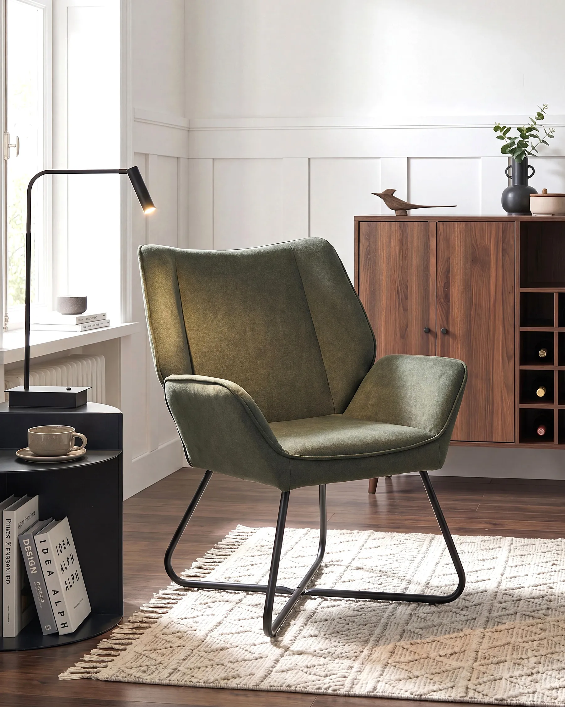 Sessel GRESSELA Samtstoff Dunkelgrün_1091014