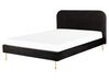 Bett mit Lattenrost Samtstoff FLAYAT 160 x 200 cm Schwarz