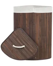 Laundry Basket MATARA Bamboo Dark Brown 57 L_849004