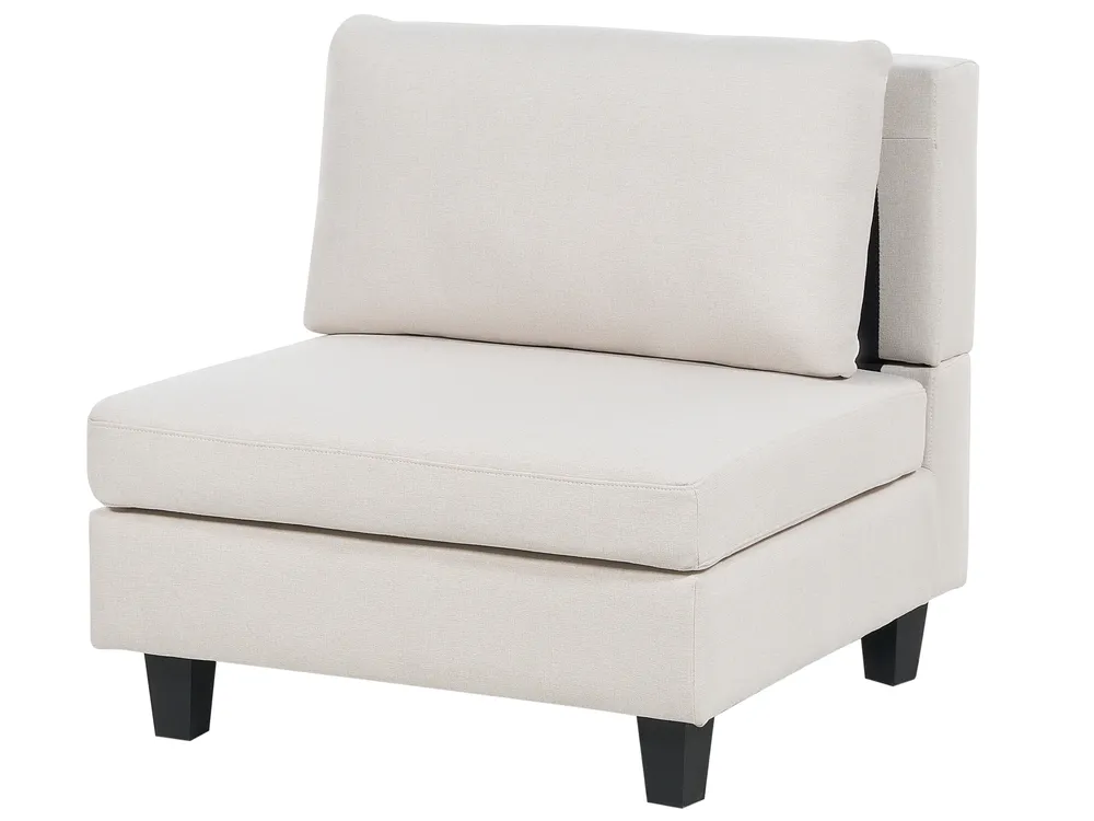 U-förmiges Modulsofa 5-Sitzer UNSTAD mit Ottomane Stoff Hellbeige_891143