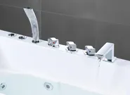 Whirlwanne Eckmodell mit LED POZUELOS 170 x 90 cm Weiß_1033632