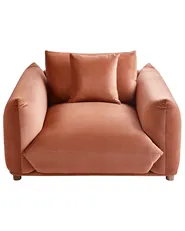 Sessel LUVOS Samtstoff Goldbraun_970289