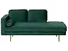 Linksseitige Chaiselongue MIRAMAS Samtstoff Smaragdgrün