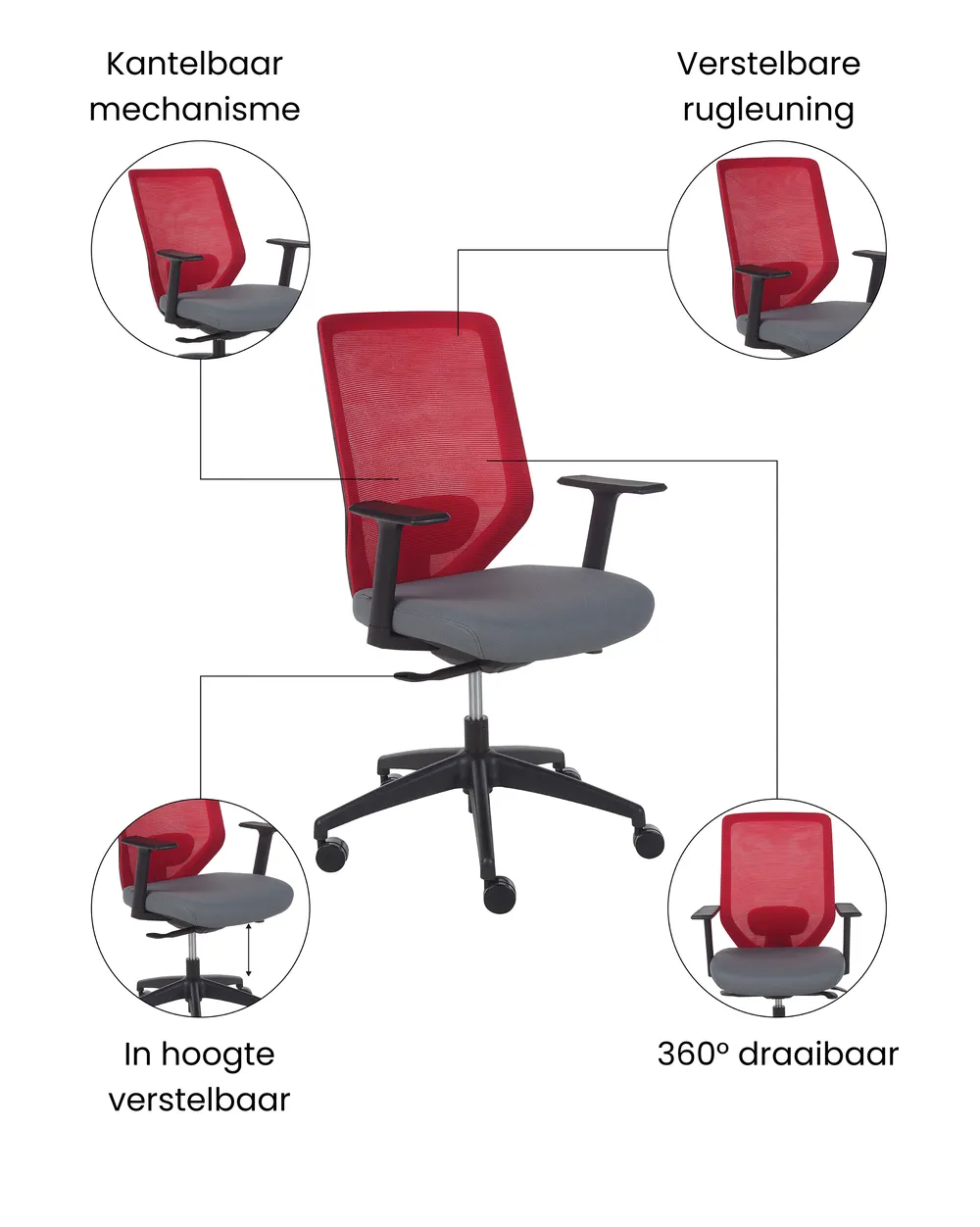 Bureaustoel VIRTUOSO Rood_1073404