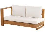 Garten Ecksofa 5-Sitzer MARETTIMO zertifiziertes Akazienholz Cremeweiß rechtsseitig_834016