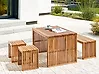 Gartenmöbel Set mit Bänken und Hockern 4-Sitzer BELLANO Akazienholz Braun