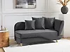 Rechtsseitige Chaiselongue MERI mit Stauraum Samtstoff Dunkelgrau