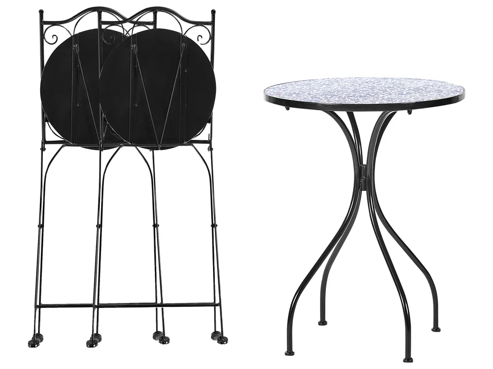 Bistro Set klappbar CAMPRENA Metall Schwarz_922450
