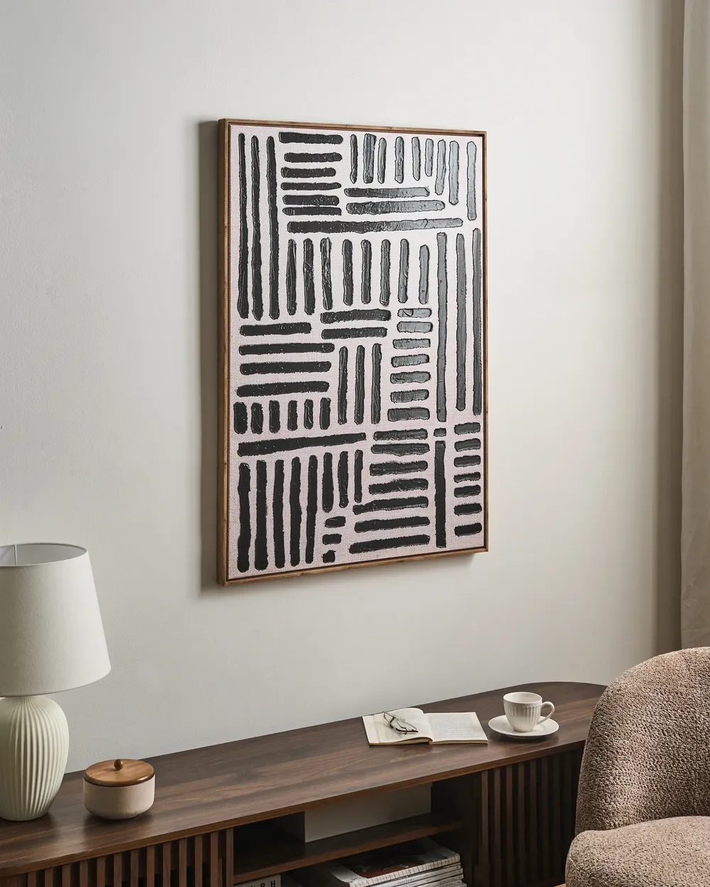 Canvas NAVAN Abstraktes Muster Schwarz