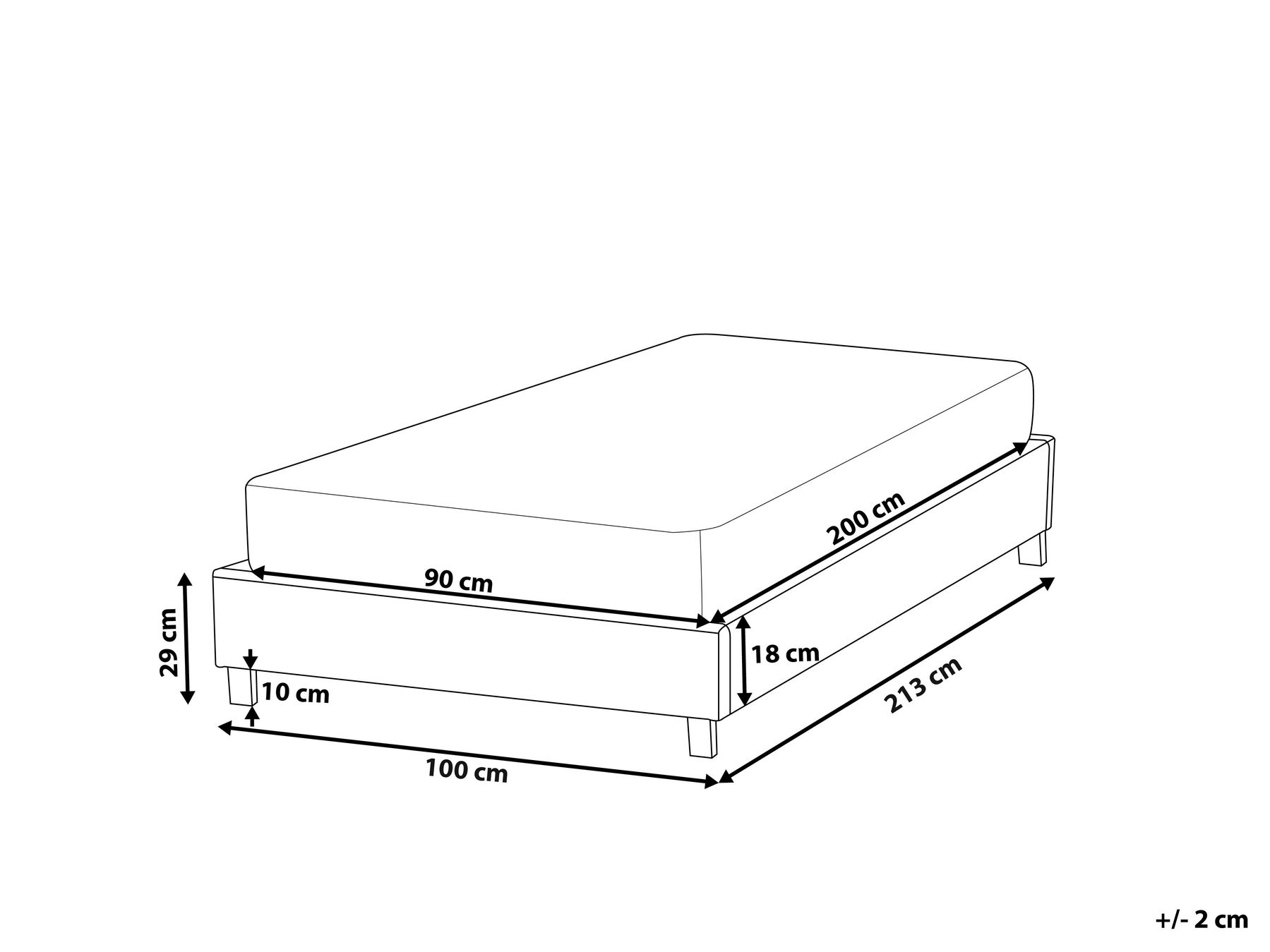 Bett ohne Kopfteil Bouclé ROANNE 90 x 200 cm Dunkelgrün_992178