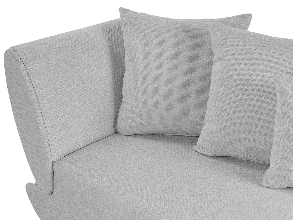 Linksseitige Chaiselongue MERI mit Stauraum Kunstleinen Hellgrau_881201