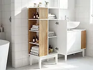 Bathroom Cabinet NUBES 52 cm Light Brown/ White_1182760