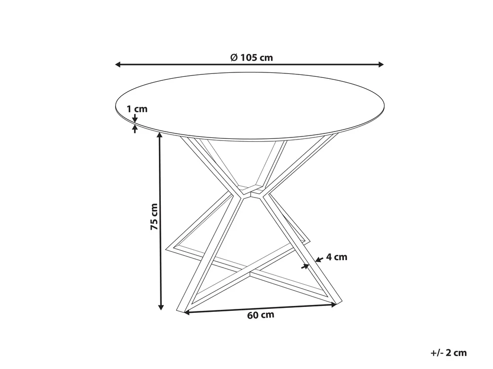 Esstisch BOSCO Schwarz 105 cm 105 cm Sicherheitsglas_850606