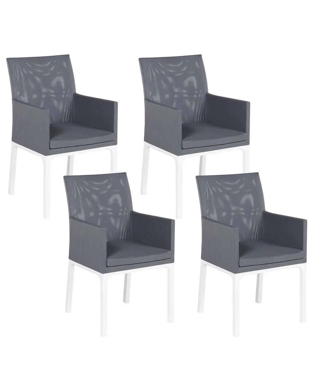 Gartenstuhl 4er Set BACOLI Stoff Dunkelgrau