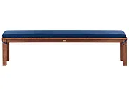 Gartenbank mit Auflage MONSANO 170 cm Eukalyptusholz Blau_1153973