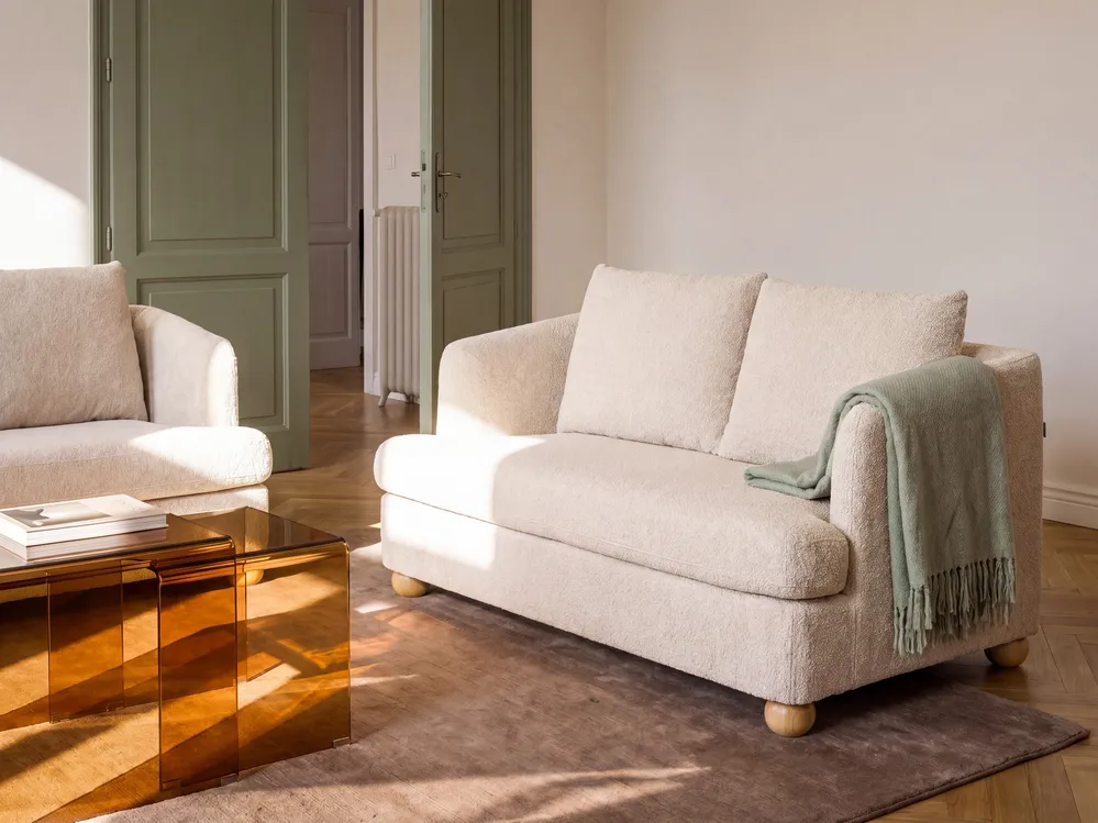 Sofa 2-Sitzer RATTVIK Bouclé Beige_1066777