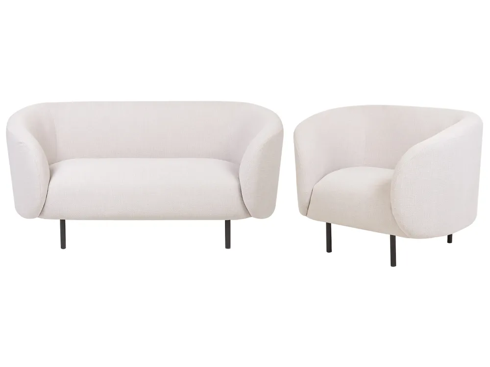 Sofa Set 3-Sitzer LOEN Stoff Hellbeige