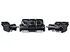 Sofa Set manuell verstellbar 6-Sitzer BERGEN Kunstleder Schwarz
