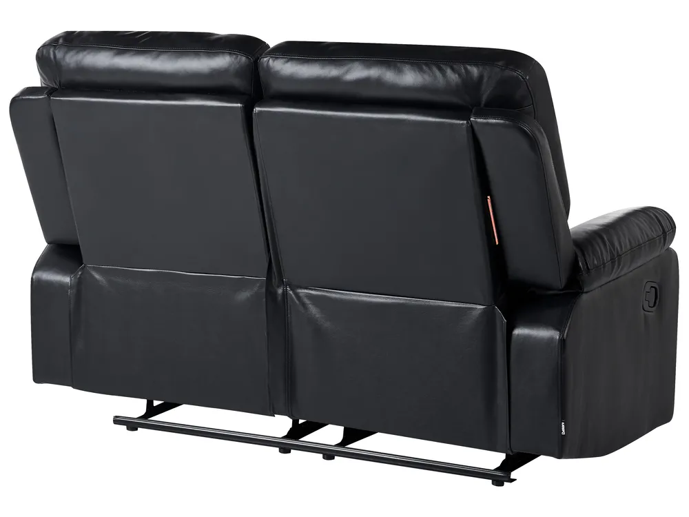 Sofa Set manuell verstellbar 6-Sitzer BERGEN Kunstleder Schwarz_1060583