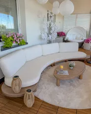 Gartensofa mit Tisch 4-Sitzer NUMANA Akazienholz Cremeweiß_1085730