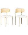 Esszimmerstuhl 2er Set ANDOVER Metall Hellbeige