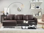 Corner Sofa 4 Seater OSLO Leather Brown Right Hand_693528