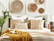 Dekokissen 2er Set LYCROIS 45 x 45 cm Baumwolle Gelb Blumenmuster_838907
