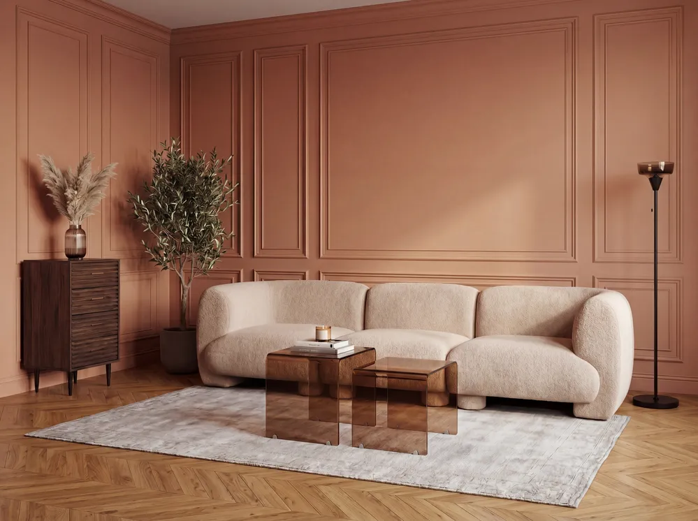 Modulsofa 3-Sitzer MJALBI Bouclé Beige