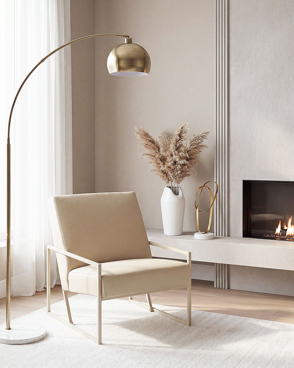 Sessel DELARY Kunstleder Beige