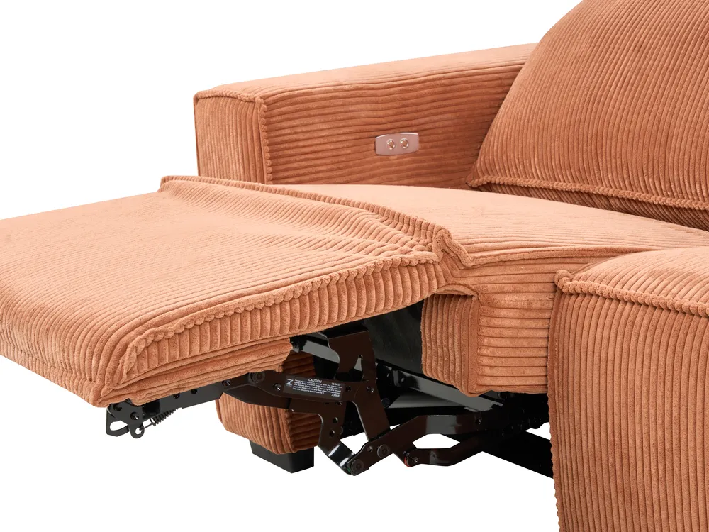 Sofa elektrisch verstellbar 2-Sitzer NUKARI Cord Orange_918681