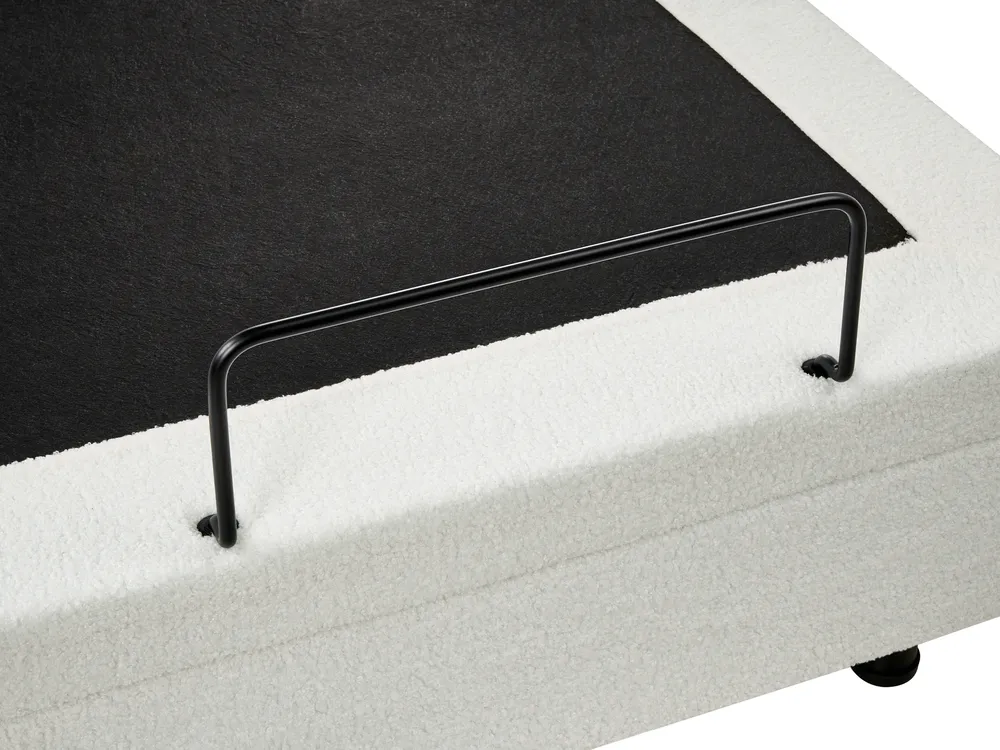 Verstellbares Bett ohne Kopfteil Bouclé DUKE 80 x 200 cm Cremeweiß_1011132