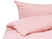 Bettwäsche-Set SUMNER 200 x 200 cm Baumwollmusselin Pastellrosa_1060655