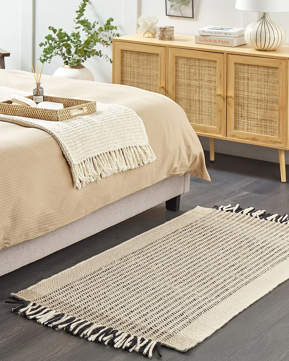 Teppich DIVARLI Beige 80 x 150 cm Wolle_1184594