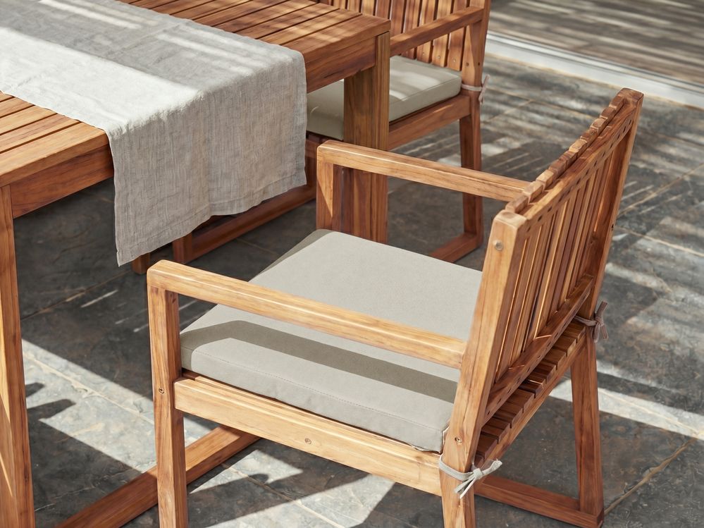 Gartenstuhlkissen 8er Set SASSARI PREMIUM 46 x 46 cm Taupe