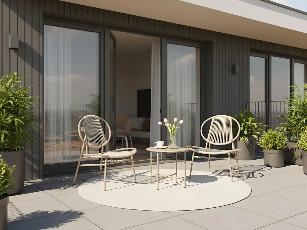 Bistro Set OVARO Polyrattan Beige