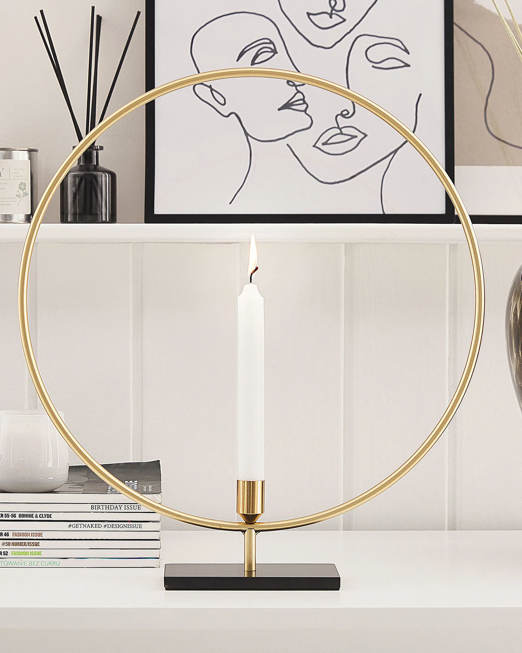 Kerzenständer SERAM 45 cm Metall Gold_776574