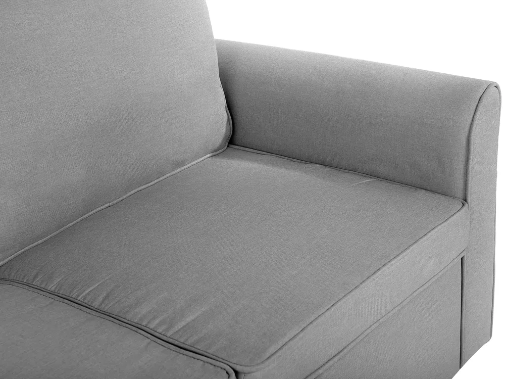 Eckschlafsofa 3-Sitzer NESNA mit Stauraum Stoff Hellgrau linksseitig_720347
