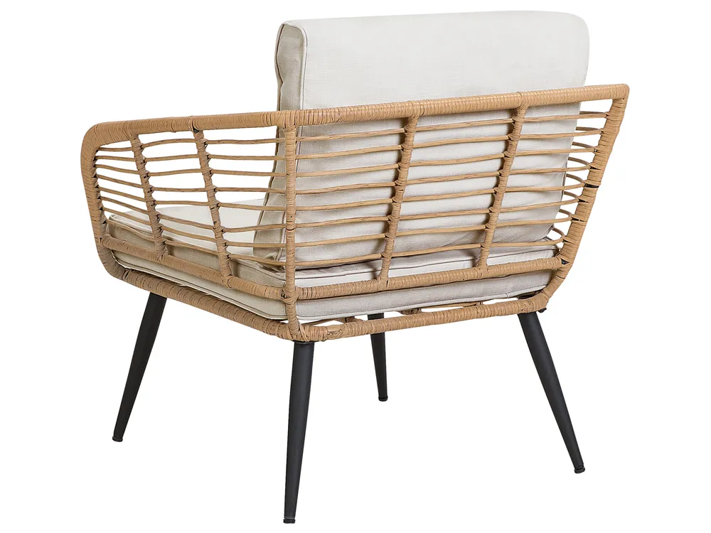 Lounge Set mit Tisch 4-Sitzer CORINTH II Polyrattan Naturfarben_812348