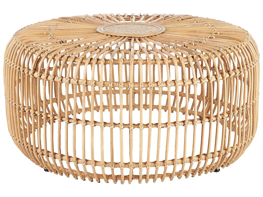 Garden Coffee Table RANDAZZO 85 cm 85 cm Rattan Light Brown