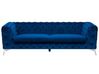 Sofa 3-Sitzer SOTRA Samtstoff Marineblau