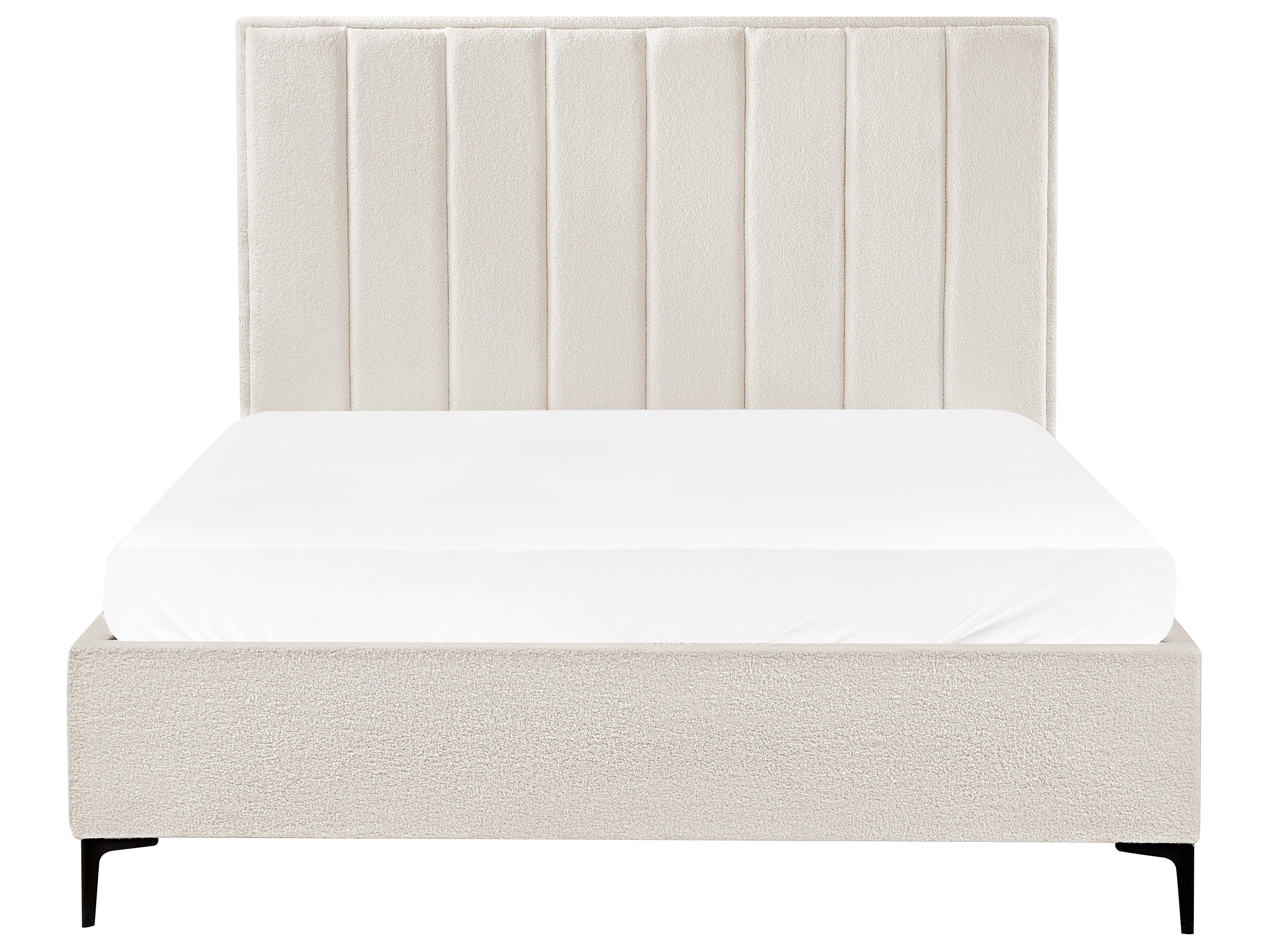 Bedroom Set SEZANNE Boucle Off-White 160 x 200 cm (EU King Size)_939789